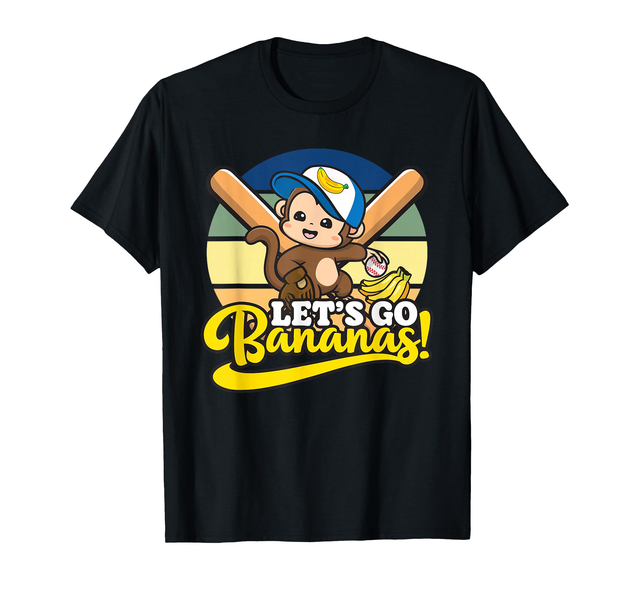 Kawaii Monkey Funny Lets Go Bananas T-Shirt - Minimalist Print Unisex - T-Shirt, Sweatshirt, Hoodie