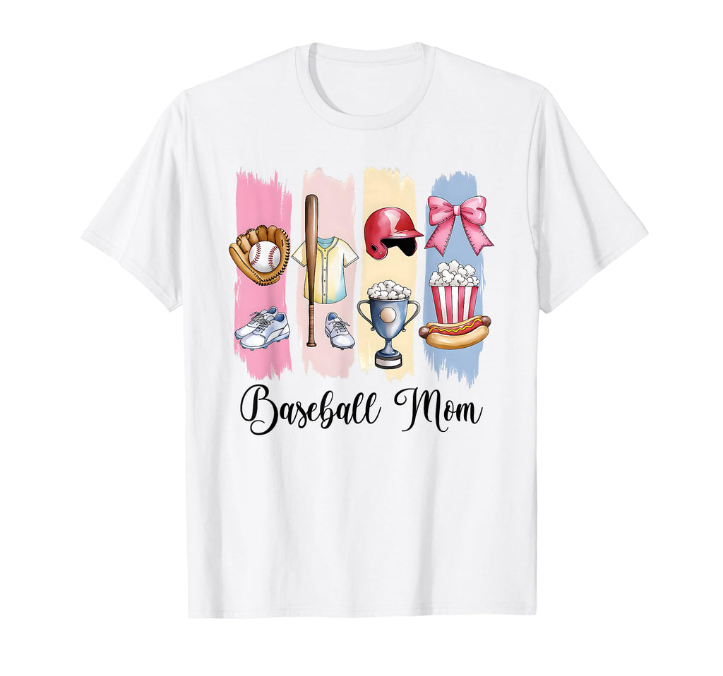 Baseball Coquette Bow Baseball Mom T-Shirt - Aesthetic Graphic Men Women - T-Shirt, Sweatshirt, Hoodie