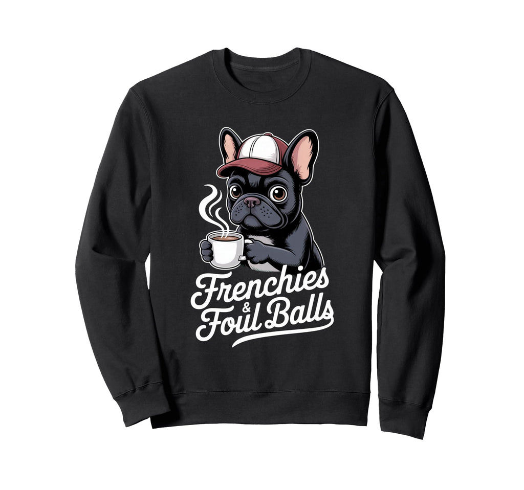 Womens Baseball Dog Coffee Sweatshirt - Custom Art Print for Adults - T-Shirt, Sweatshirt, Hoodie
