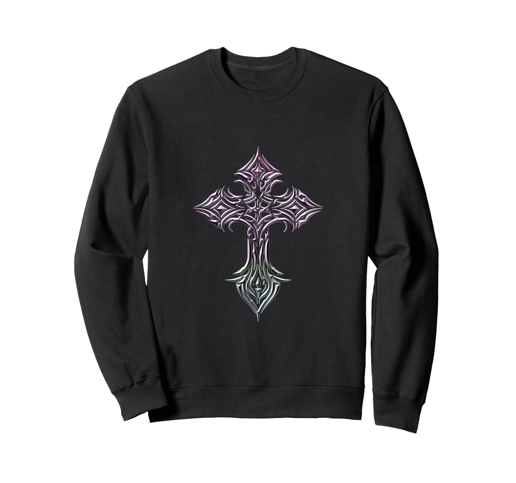 Emo Goth Cross Minimal Gothic Sweatshirt - Casual Everyday Wear Unisex - T-Shirt, Sweatshirt, Hoodie