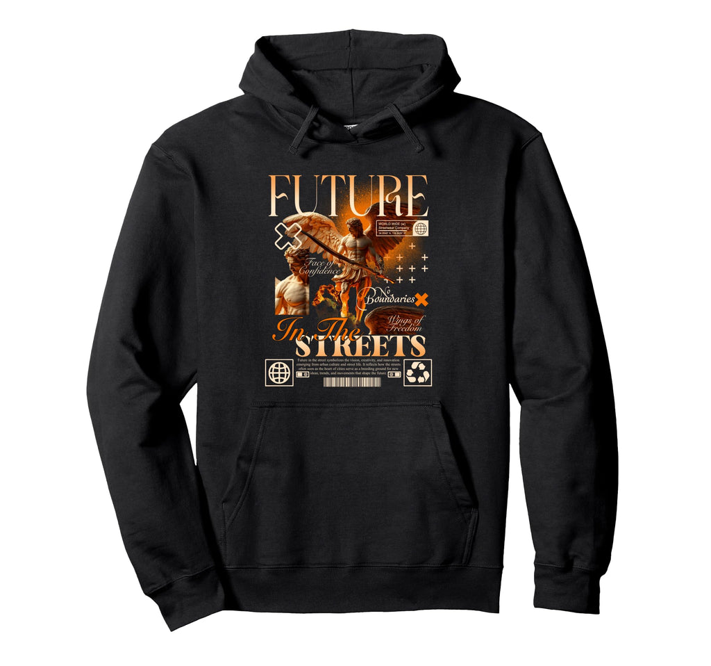 Y2K Future Streets Bold Urban Hoodie - Fun Novelty Design for Adults - T-Shirt, Sweatshirt, Hoodie