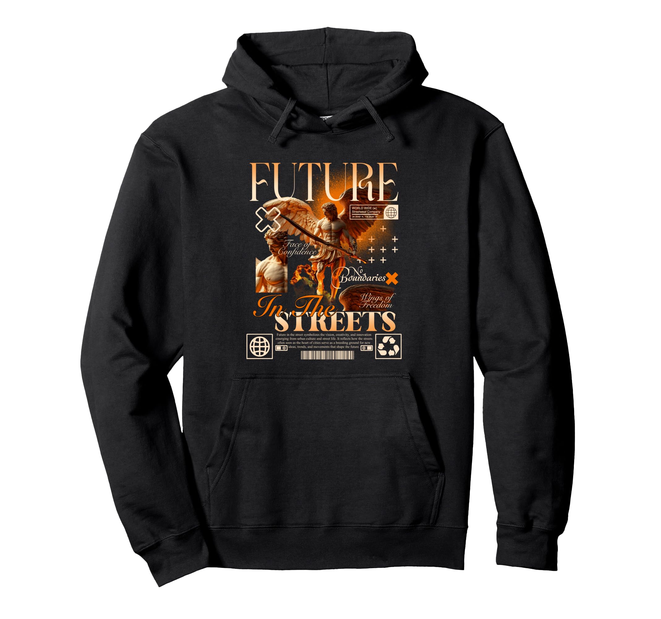 Y2K Future Streets Bold Urban Hoodie - Fun Novelty Design for Adults - T-Shirt, Sweatshirt, Hoodie