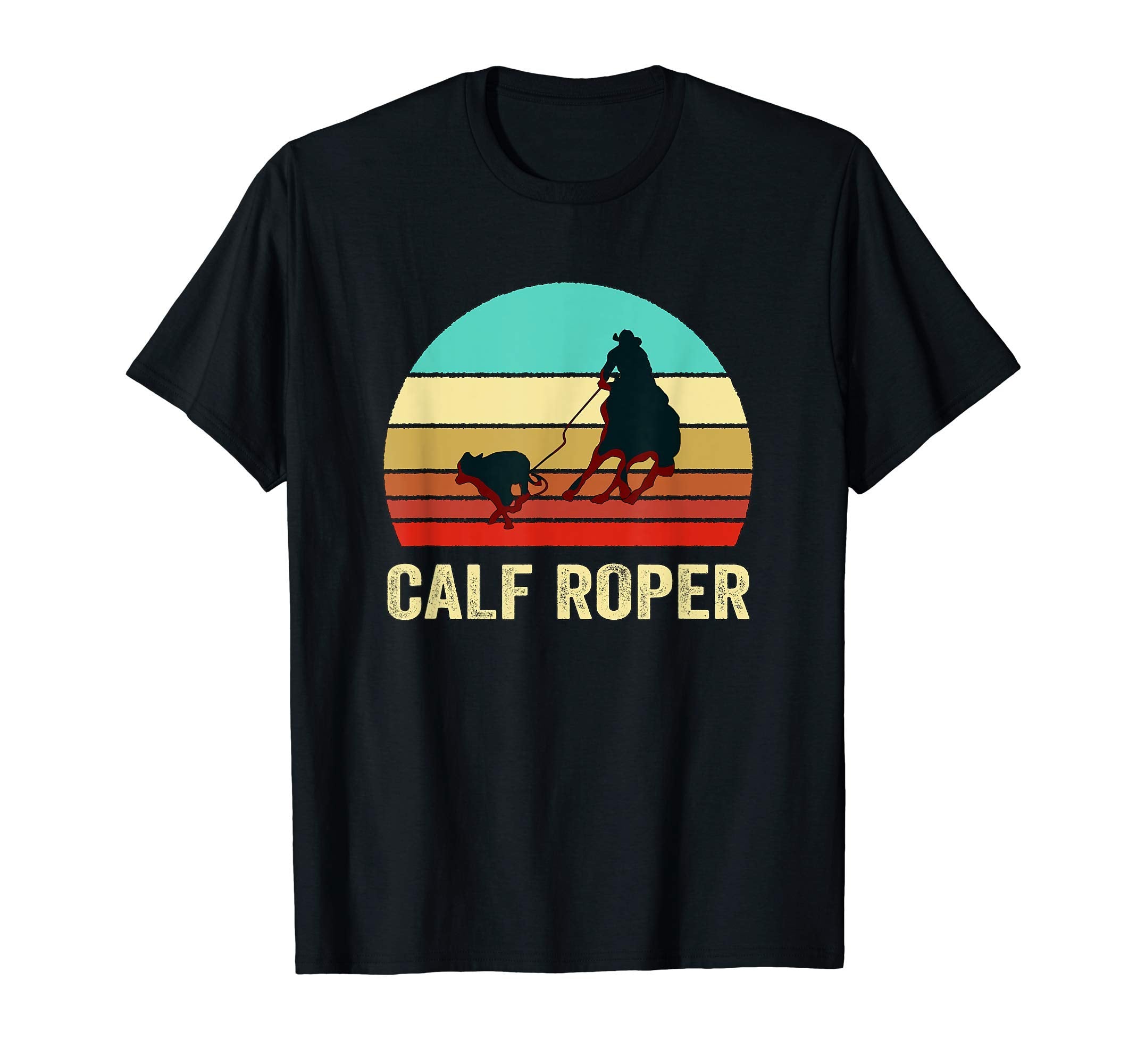 Sunset Calf Roper T-Shirt - Graphic Print Unisex - T-Shirt, Sweatshirt, Hoodie