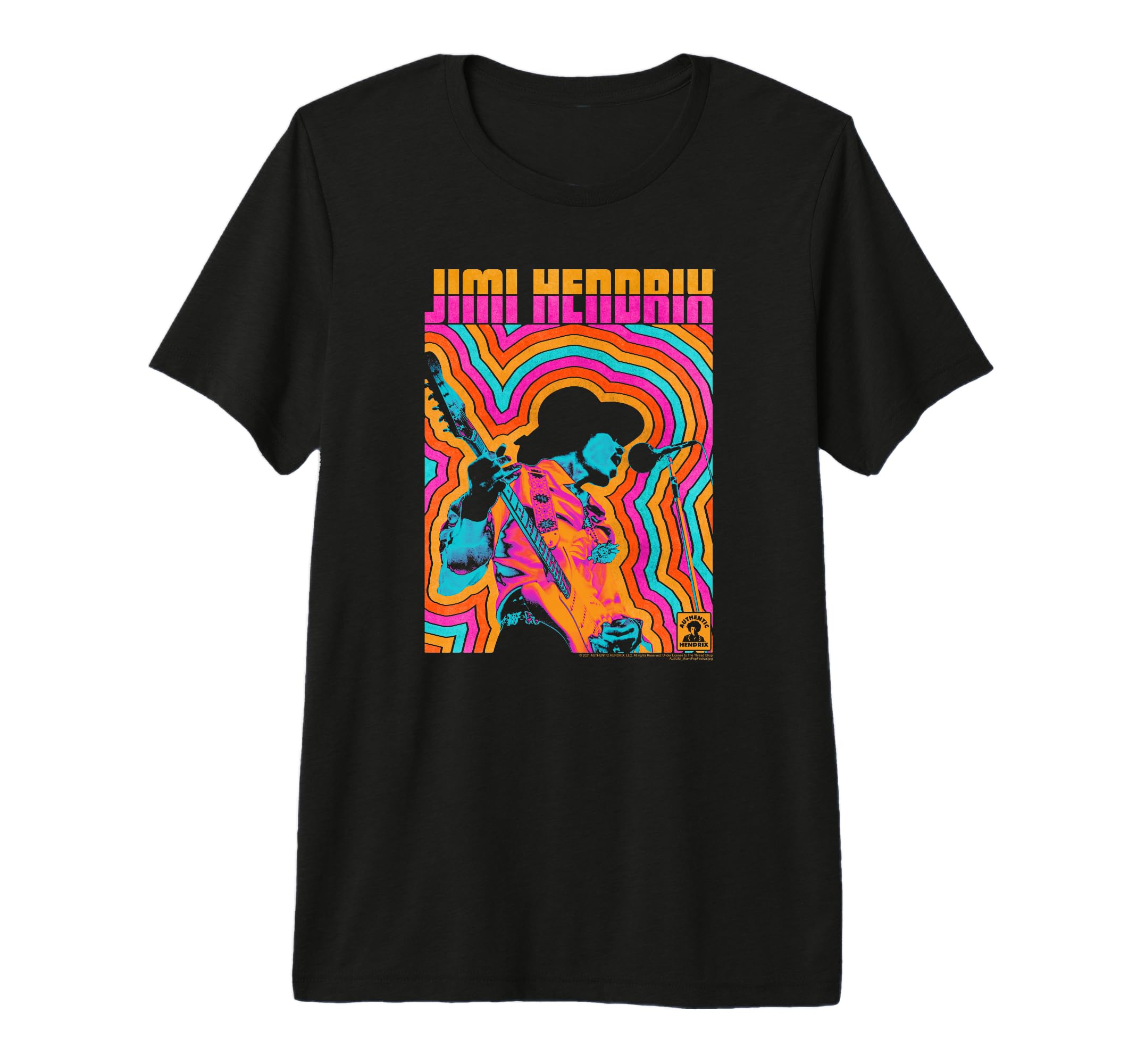 Jimi Hendrix Colorful Vibe Lines Tri T-Shirt - Novelty Apparel for Adults - T-Shirt, Sweatshirt, Hoodie