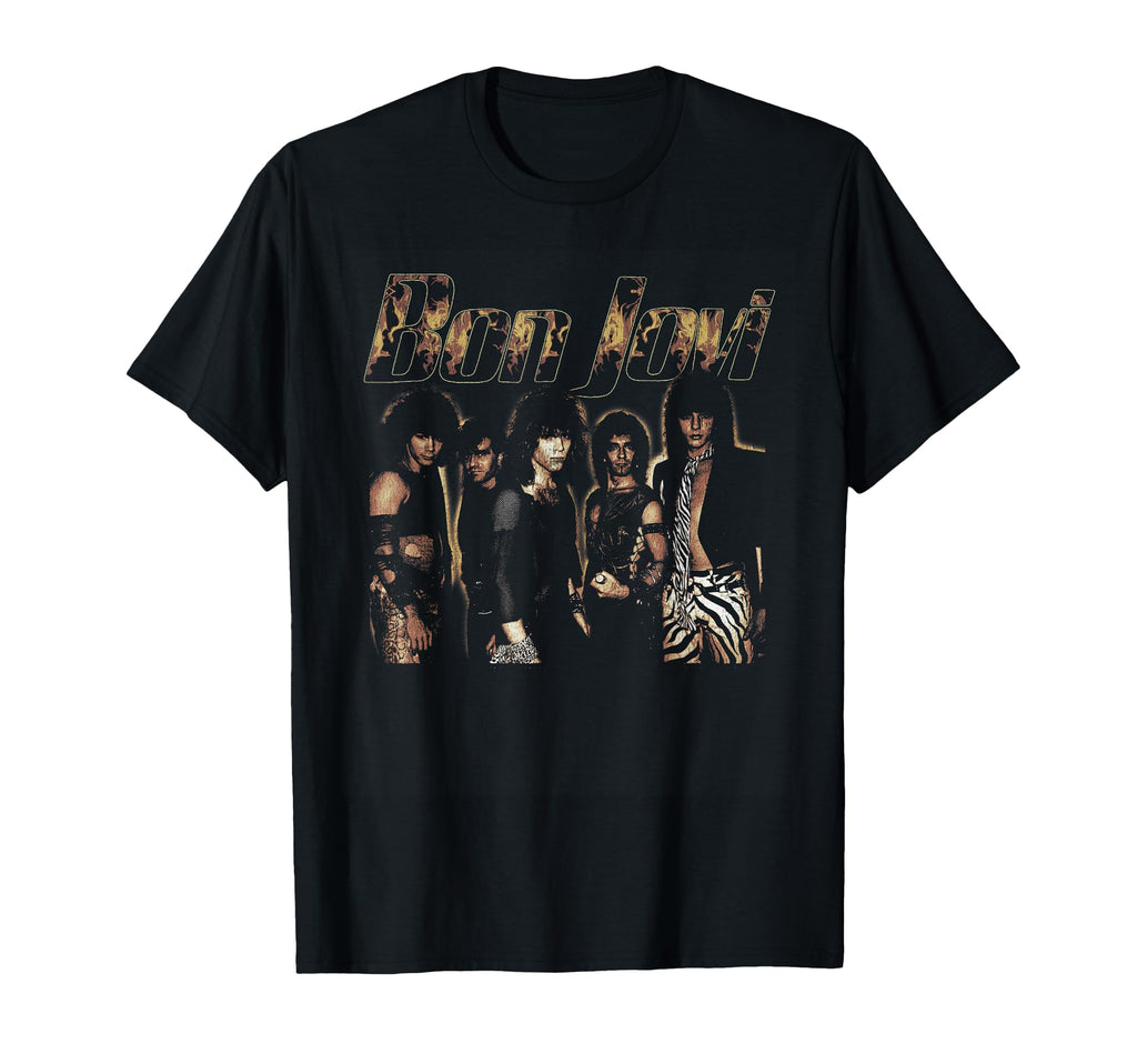 Bon Jovi Flames T-Shirt - Unique Graphic Men Women - T-Shirt, Sweatshirt, Hoodie