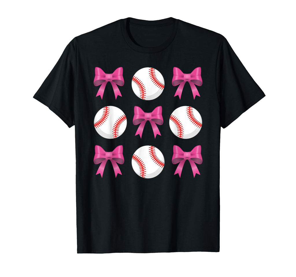 Baseball Mom Mama Coquette Bow Happy T-Shirt - Streetwear Style Unisex - T-Shirt, Sweatshirt, Hoodie