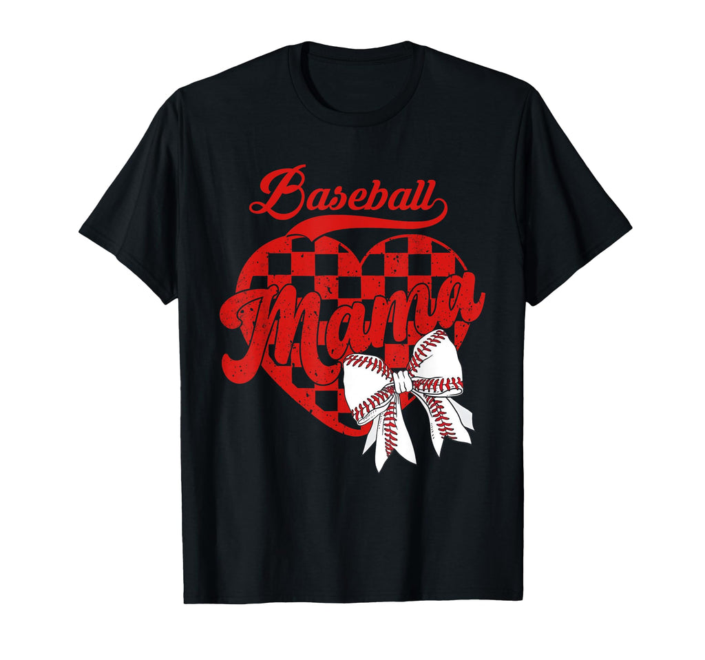 Baseball Mama Coquette Bow Game Day T-Shirt - Graphic Print Unisex - T-Shirt, Sweatshirt, Hoodie