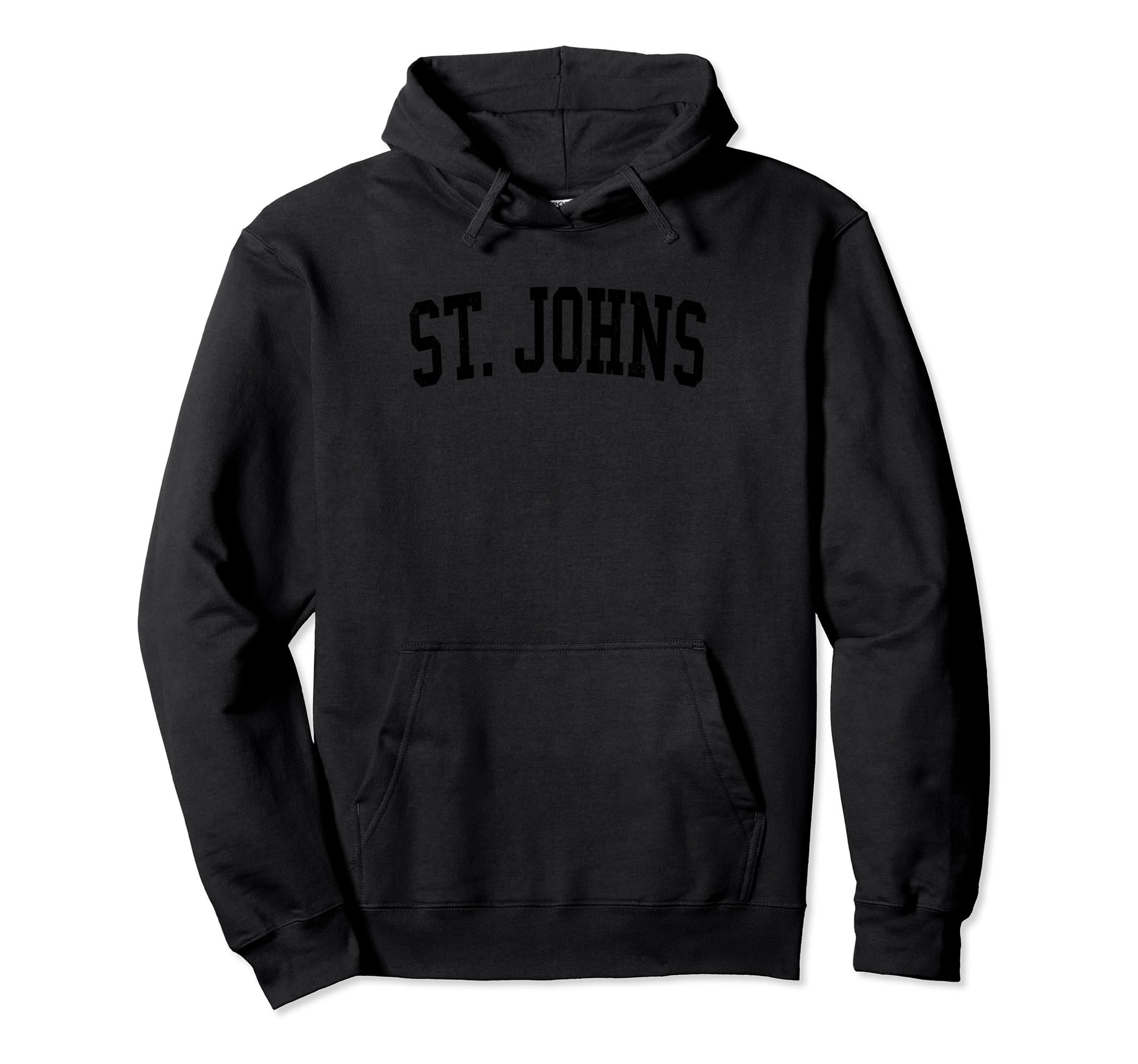 St Johns Mi Distressed Black Varsity Hoodie - Unique Graphic Unisex - T-Shirt, Sweatshirt, Hoodie