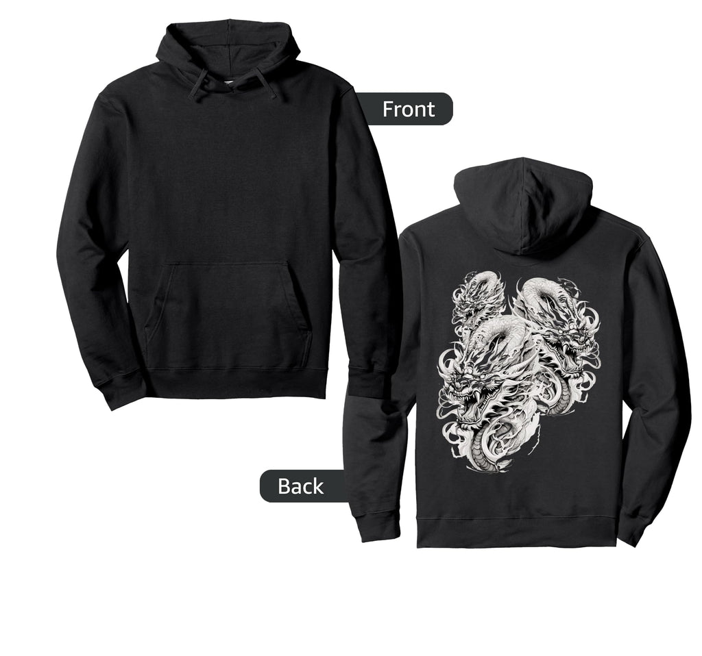 Chinese Dragon Dragon Grunge Hoodie - Casual Everyday Wear Men Women - T-Shirt, Sweatshirt, Hoodie