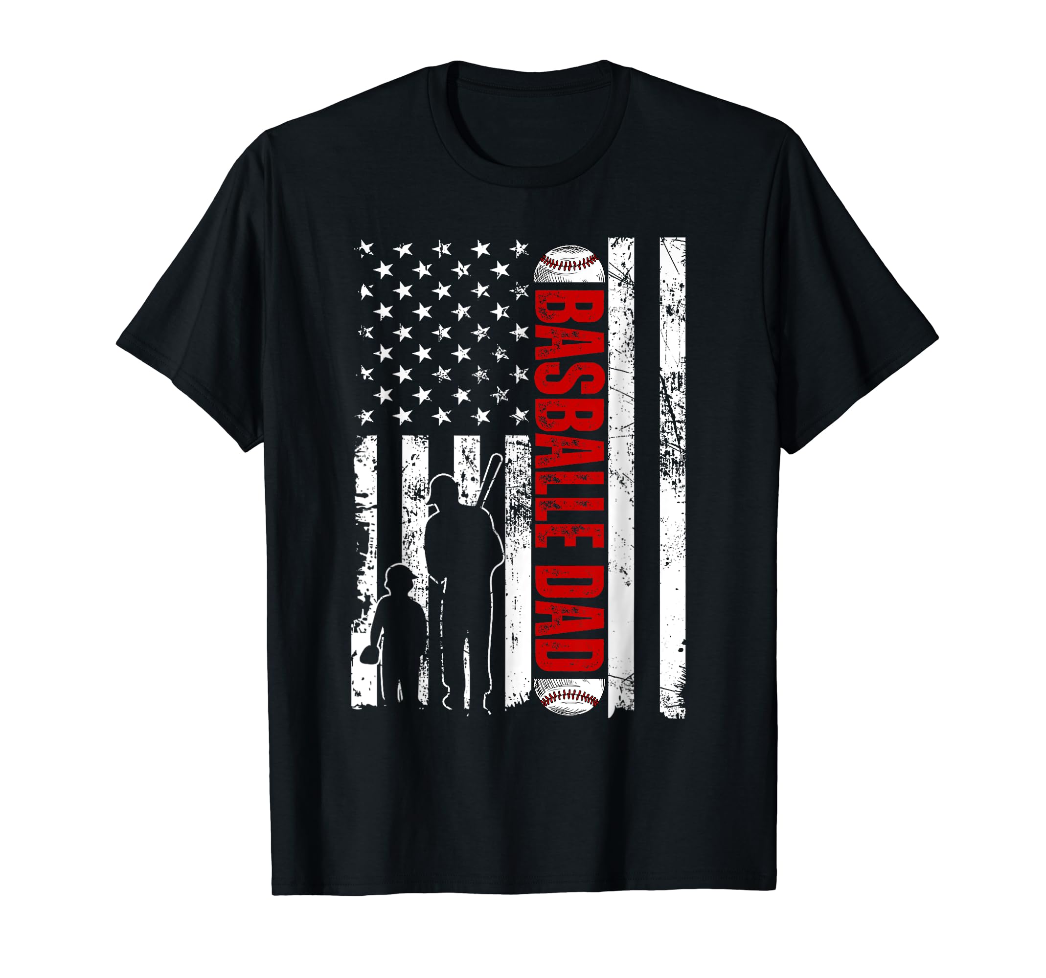 Proud Baseball Dad Usa American Flag T-Shirt - Streetwear Style Men Women - T-Shirt, Sweatshirt, Hoodie