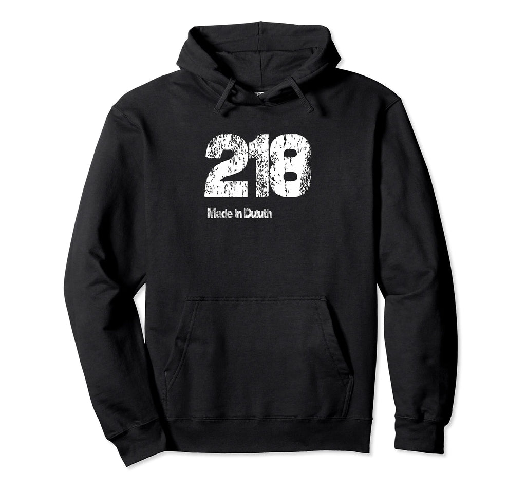 218 Made Duluth Distressed Hoodie - Custom Art Print for Adults - T-Shirt, Sweatshirt, Hoodie