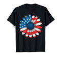 Patriotic Daisy Flower Usa Flag T-Shirt - Casual Everyday Wear for Adults - T-Shirt, Sweatshirt, Hoodie