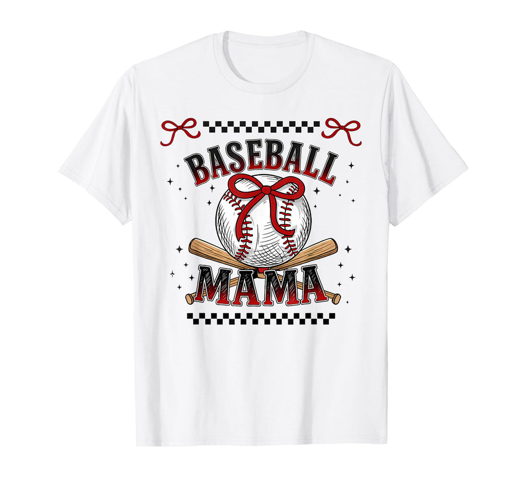 Baseball Mama Coquette Bow Game Day T-Shirt - Graphic Print Men Women - T-Shirt, Sweatshirt, Hoodie
