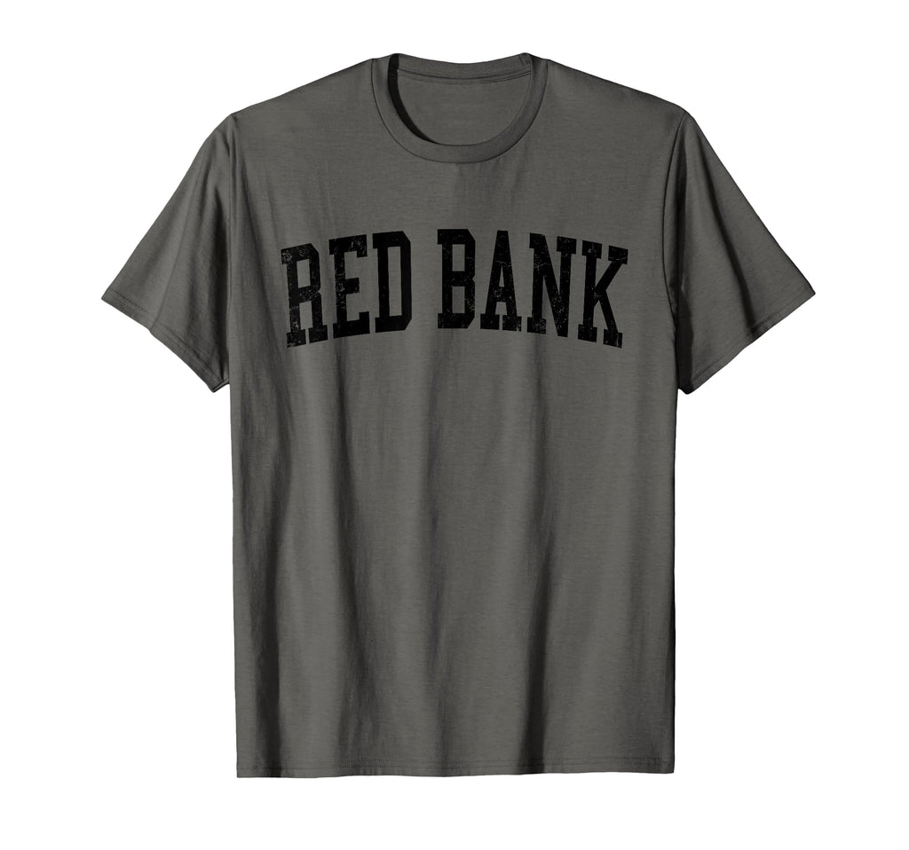 Red Bank Nj Distressed Black Varsity T-Shirt - Custom Art Print Men Women - T-Shirt, Sweatshirt, Hoodie