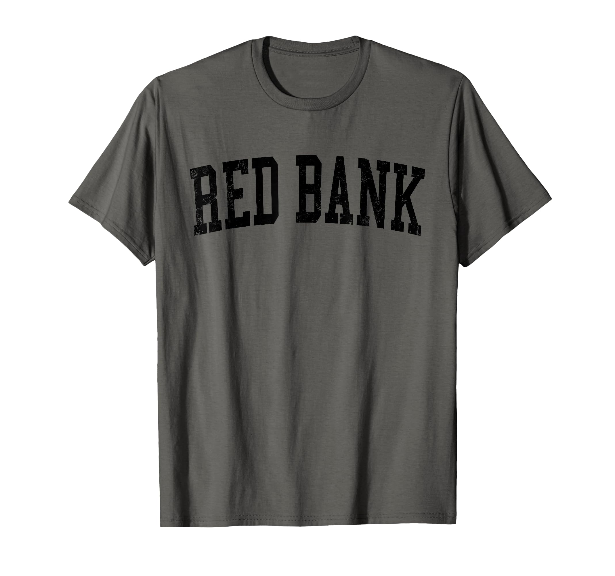 Red Bank Nj Distressed Black Varsity T-Shirt - Custom Art Print Men Women - T-Shirt, Sweatshirt, Hoodie