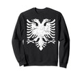 Albanian Eagle Flag Distressed White Sweatshirt - Unique Graphic Unisex - T-Shirt, Sweatshirt, Hoodie