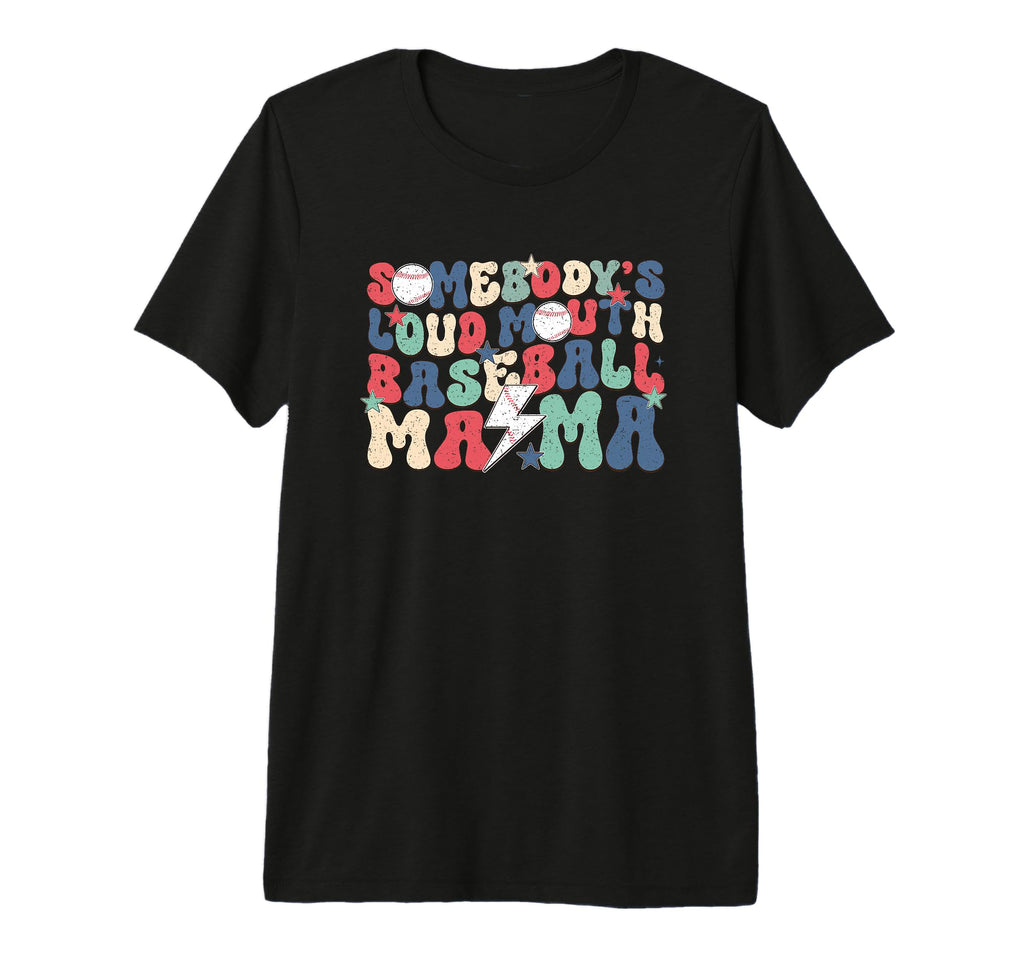 Somebodys Loudmouth Baseball Mama Tri T-Shirt - Custom Art Print Unisex - T-Shirt, Sweatshirt, Hoodie
