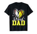 Proud Dad Baseball Softball Heart Dad T-Shirt - Novelty Apparel Men Women - T-Shirt, Sweatshirt, Hoodie