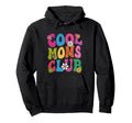 Moms Club Groovy Mum Mama Flower Power Hoodie - Aesthetic Graphic Unisex - T-Shirt, Sweatshirt, Hoodie