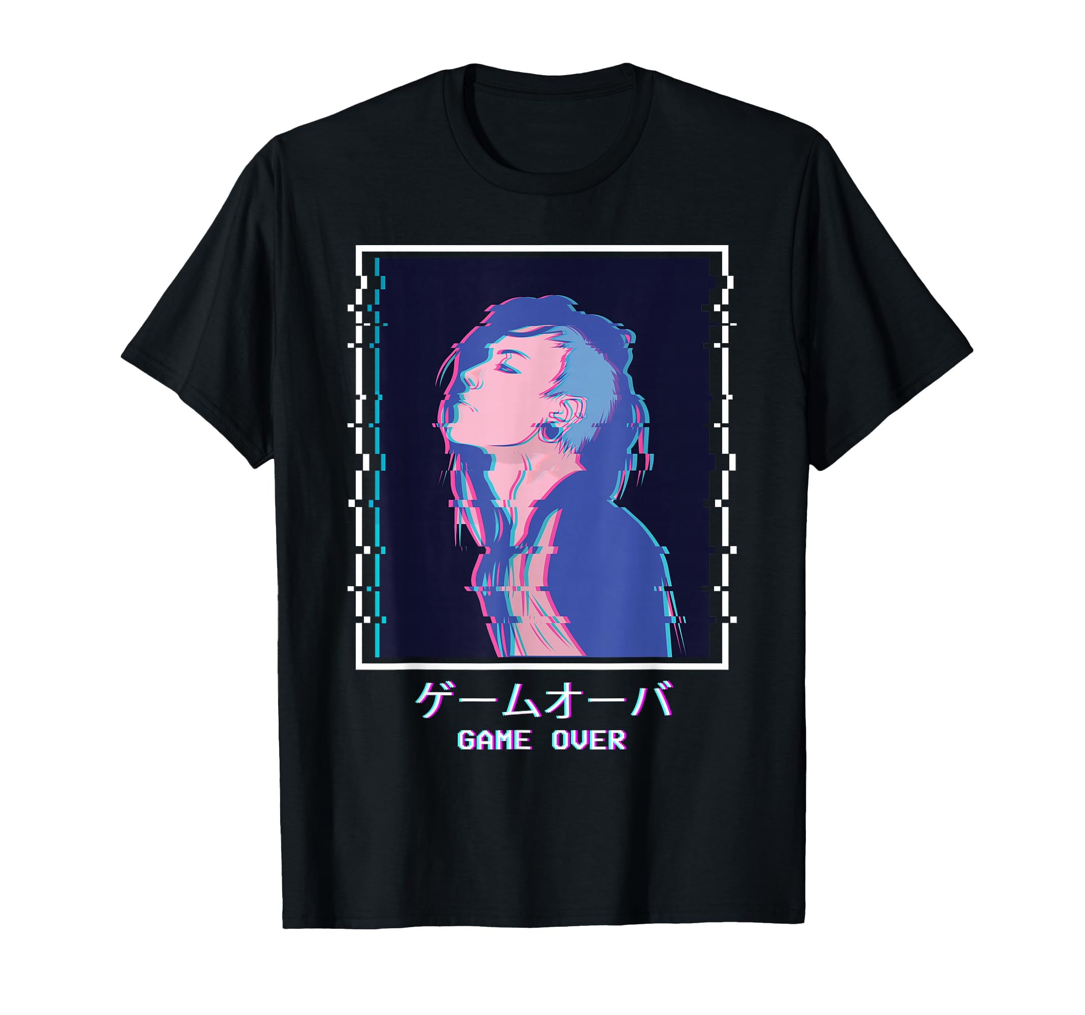 Game Over Anime Punk Emo Sad Vaporwave T-Shirt - Fun Novelty Design Unisex - T-Shirt, Sweatshirt, Hoodie