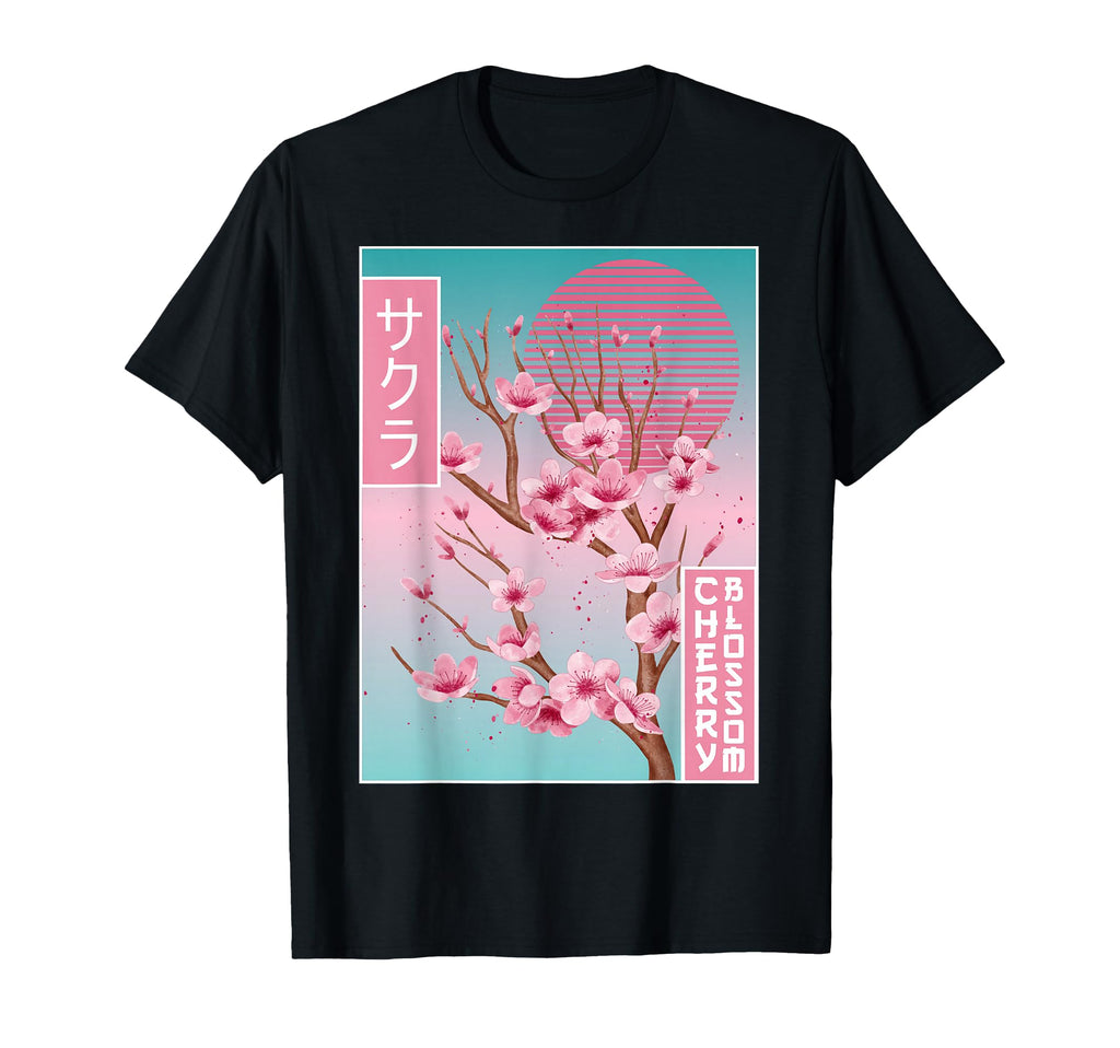 Cherry Blossom Japanese Sakura Vaporwave T-Shirt - Streetwear Style Unisex - T-Shirt, Sweatshirt, Hoodie