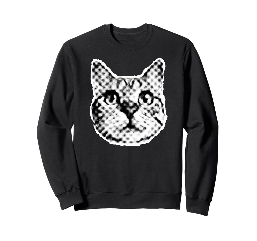 Grunge Emo 2000S Aesthetic Cat Sweatshirt - Minimalist Print for Adults - T-Shirt, Sweatshirt, Hoodie