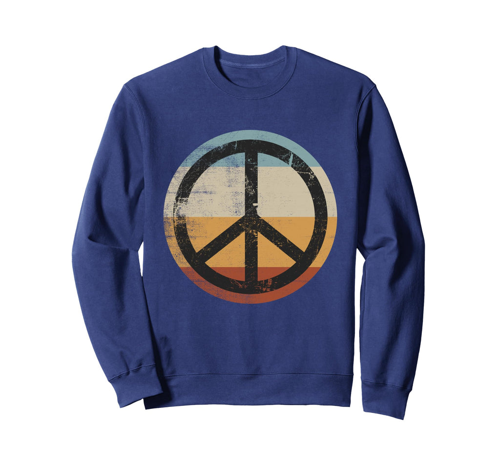 Distressed Peace Sign Sweatshirt - Minimalist Print Men Women - T-Shirt, Sweatshirt, Hoodie