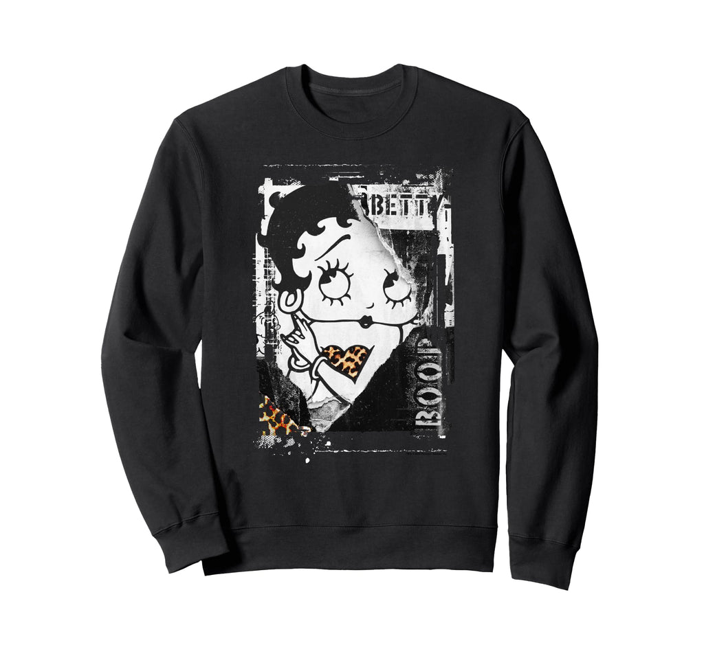 Betty Boop Distressed Punk Rock Stamp Sweatshirt - Graphic Print Men Women - T-Shirt, Sweatshirt, Hoodie