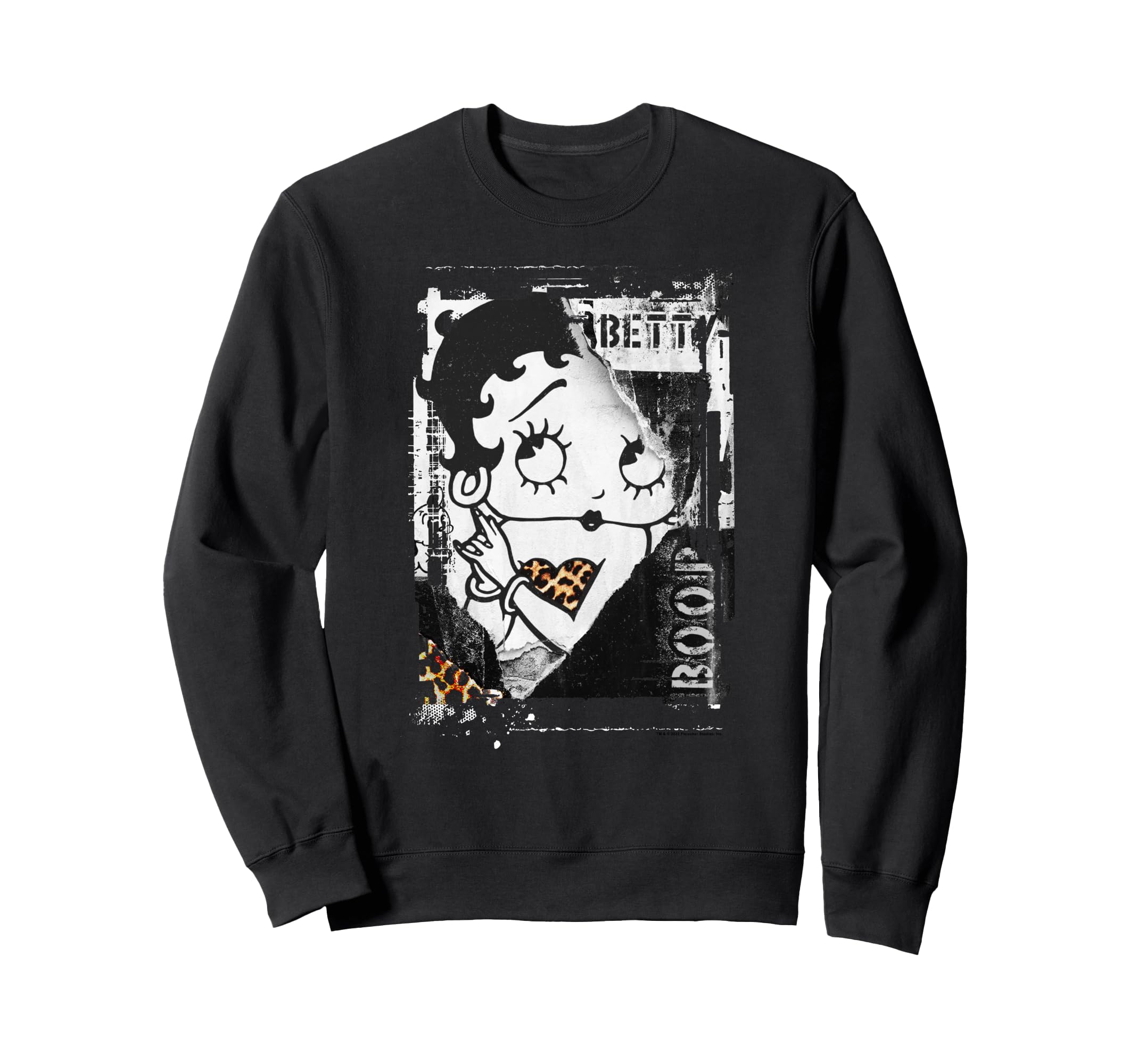 Betty Boop Distressed Punk Rock Stamp Sweatshirt - Graphic Print Men Women - T-Shirt, Sweatshirt, Hoodie