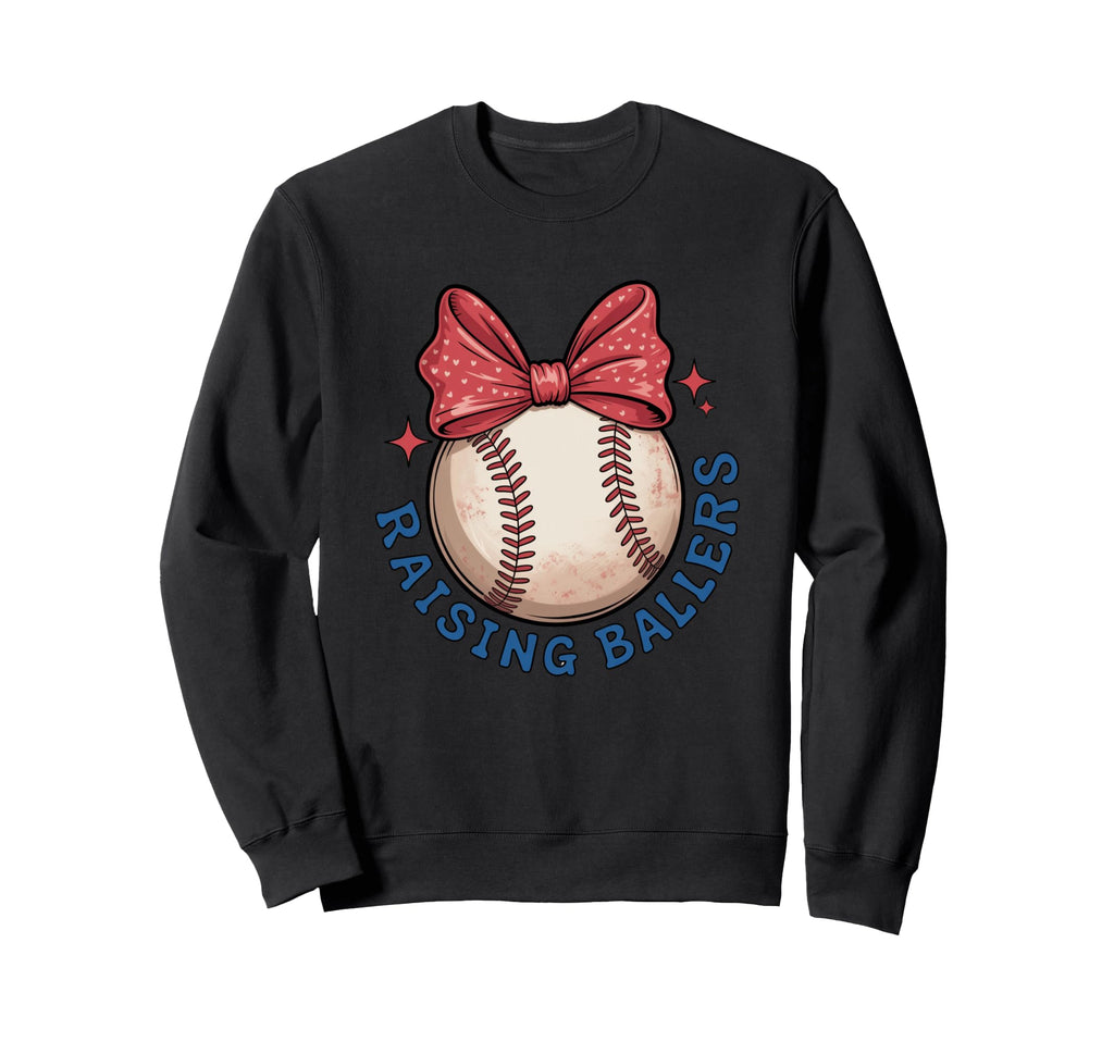 Raising Ballers Baseball Mom Dad Sweatshirt - Custom Art Print for Adults - T-Shirt, Sweatshirt, Hoodie