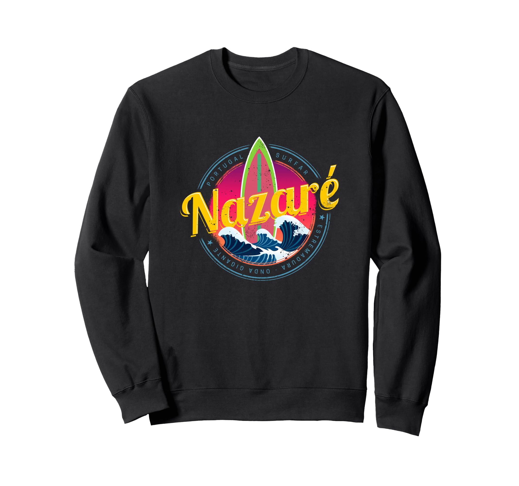 Nazare Portugal Surfer Wave Sunset Sweatshirt - Minimalist Print Men Women - T-Shirt, Sweatshirt, Hoodie