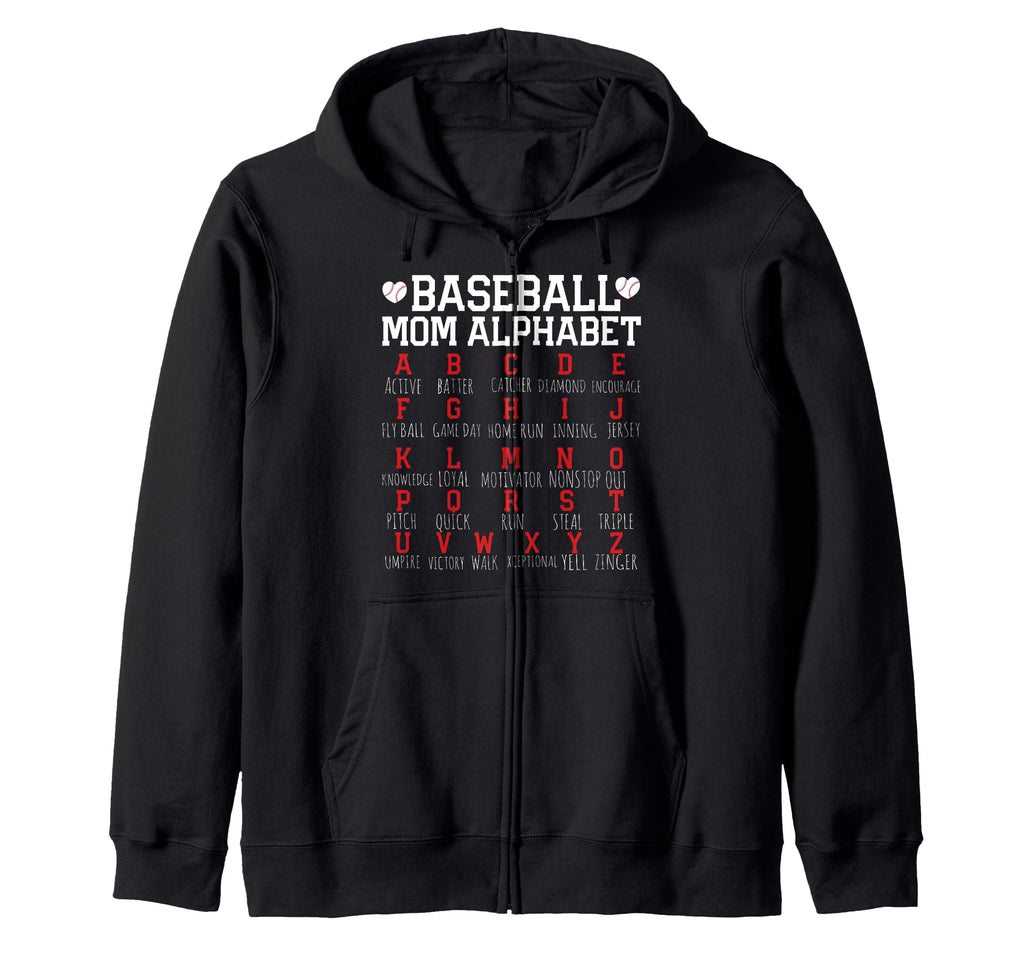 Funny Baseball Mom Alphabet T-Shirt - Fun Novelty Design Unisex - T-Shirt, Sweatshirt, Hoodie