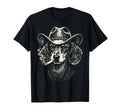 Western Cowboy Dachshund Smoking T-Shirt - Fun Novelty Design Men Women - T-Shirt, Sweatshirt, Hoodie