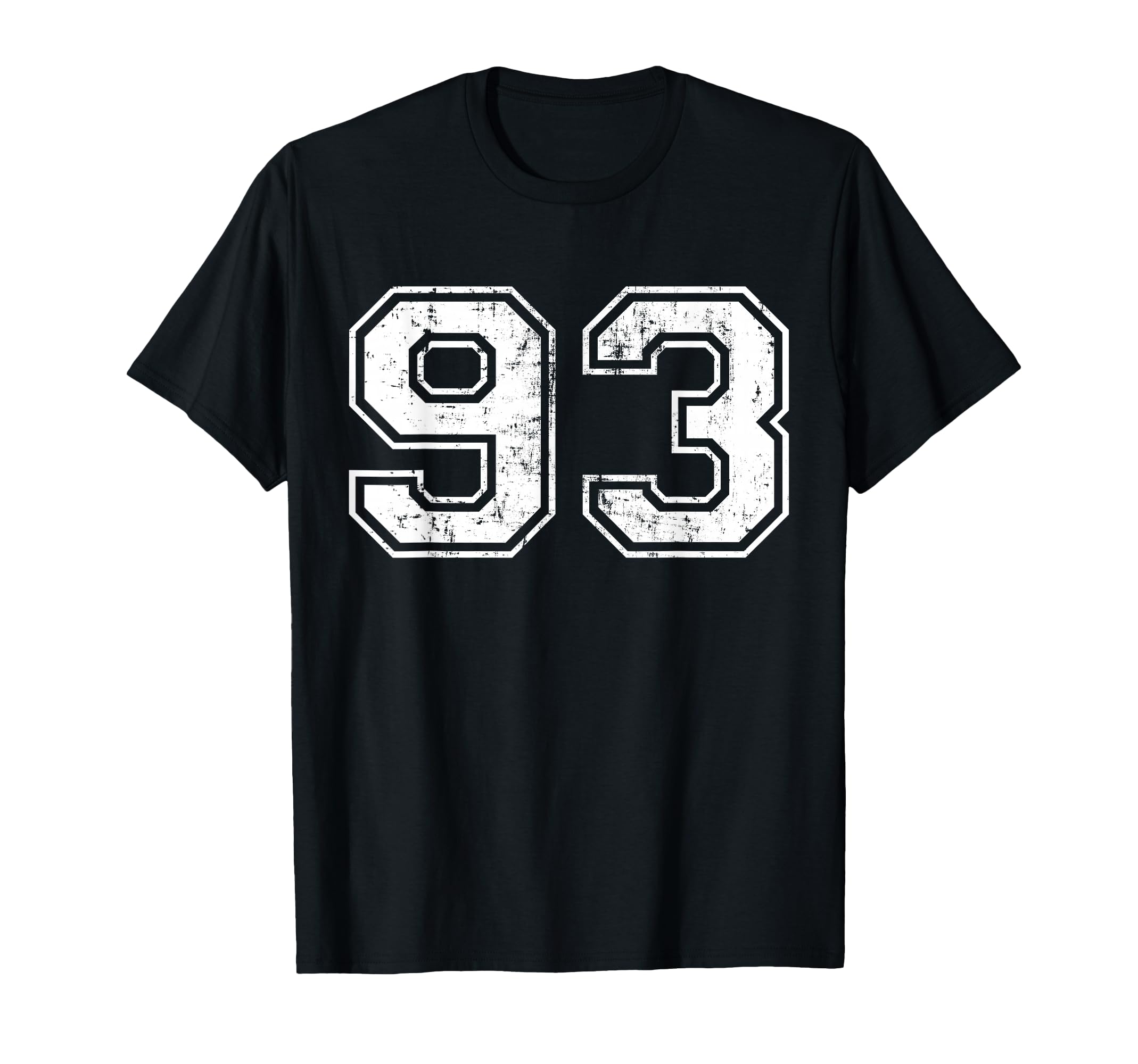 Number 93 Distressed Ninetythree T-Shirt - Minimalist Print Men Women - T-Shirt, Sweatshirt, Hoodie