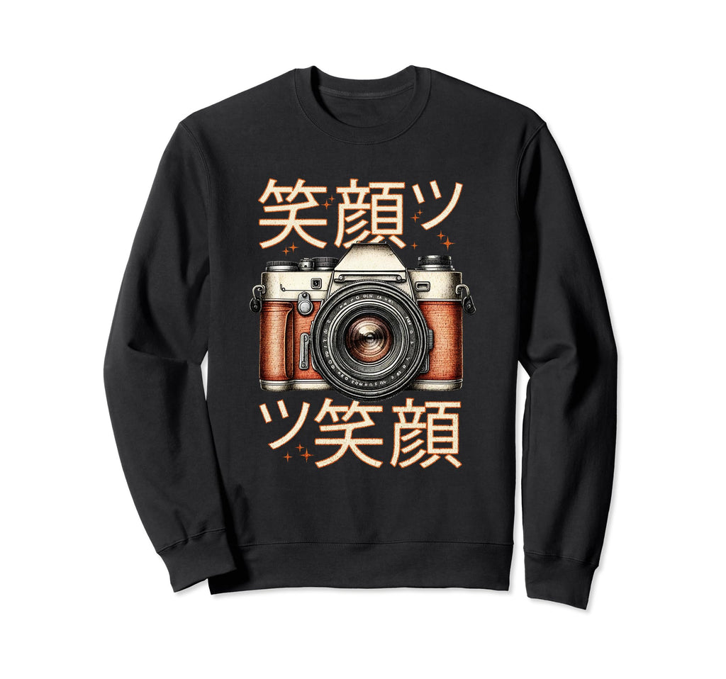 Japanese Slr Camera Smile And Sweatshirt - Unique Graphic Men Women - T-Shirt, Sweatshirt, Hoodie