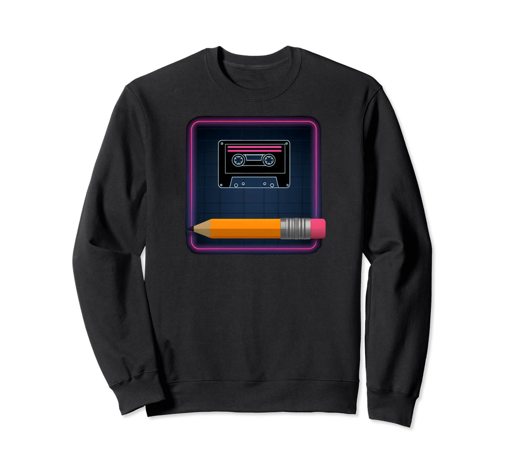 Cassette Tape Pencil Music Sweatshirt - Aesthetic Graphic Men Women - T-Shirt, Sweatshirt, Hoodie