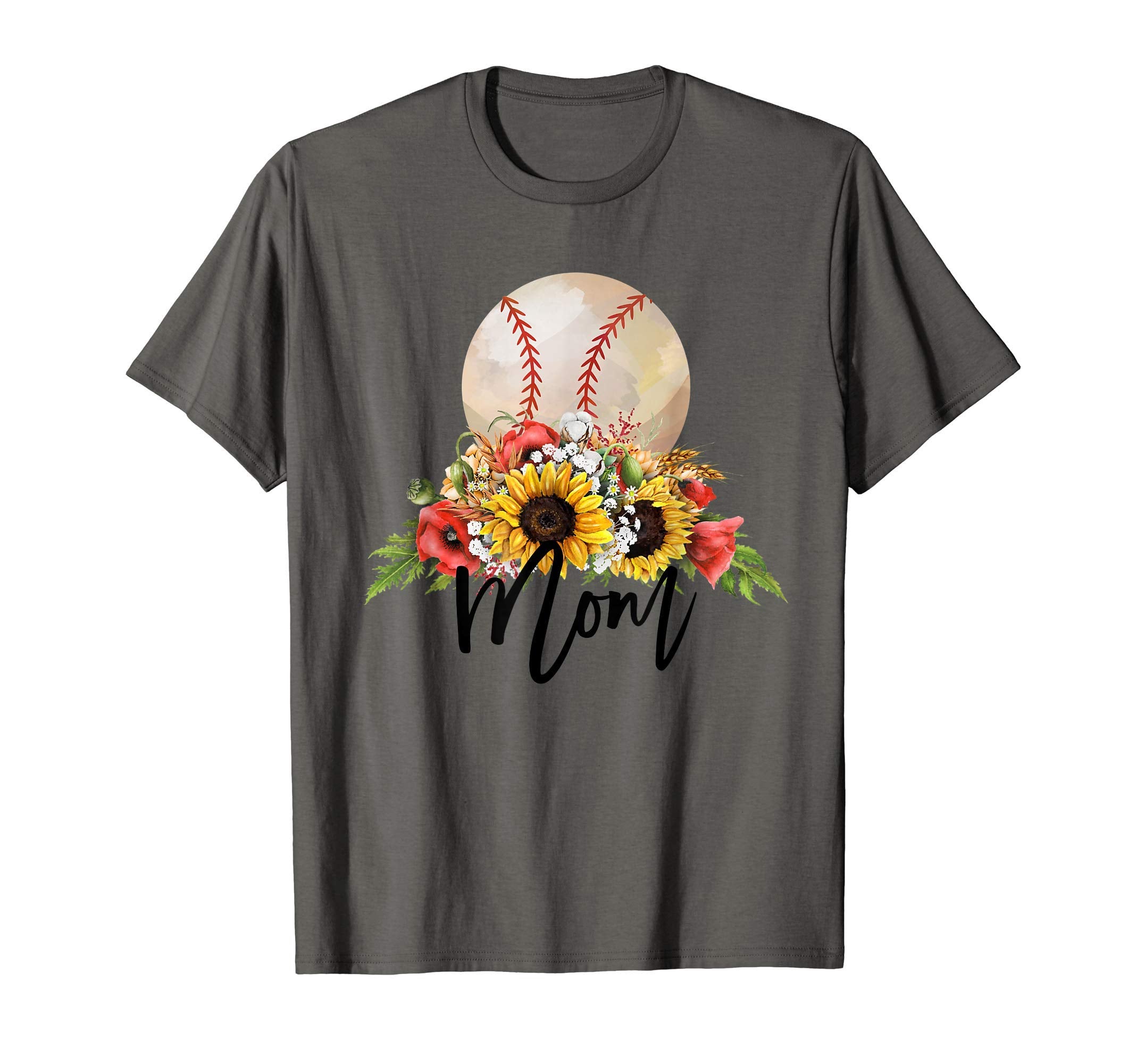 Baseball Mom Floral Watercolor T-Shirt - Novelty Apparel Men Women - T-Shirt, Sweatshirt, Hoodie