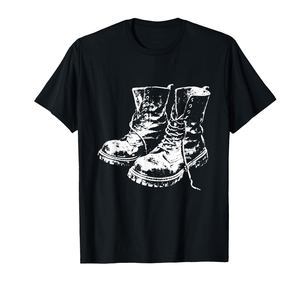 Punk Rock Combat Boots 90S Grunge T-Shirt - Custom Art Print for Adults - T-Shirt, Sweatshirt, Hoodie