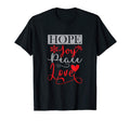Hope Joy Peace Love T-Shirt - Minimalist Print for Adults - T-Shirt, Sweatshirt, Hoodie