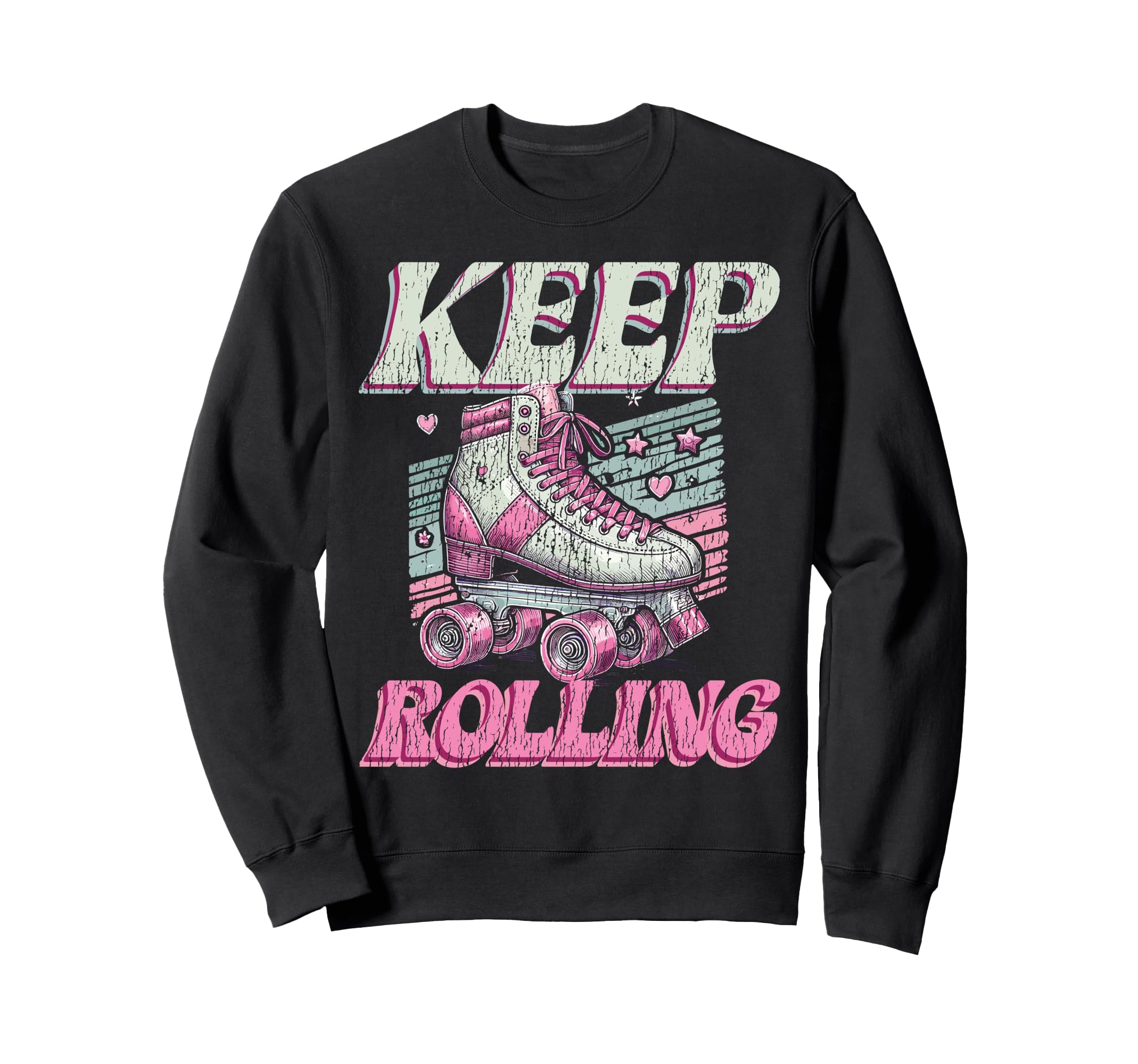 Roller Skating Skate 1970S Keep Sweatshirt - Aesthetic Graphic Unisex - T-Shirt, Sweatshirt, Hoodie