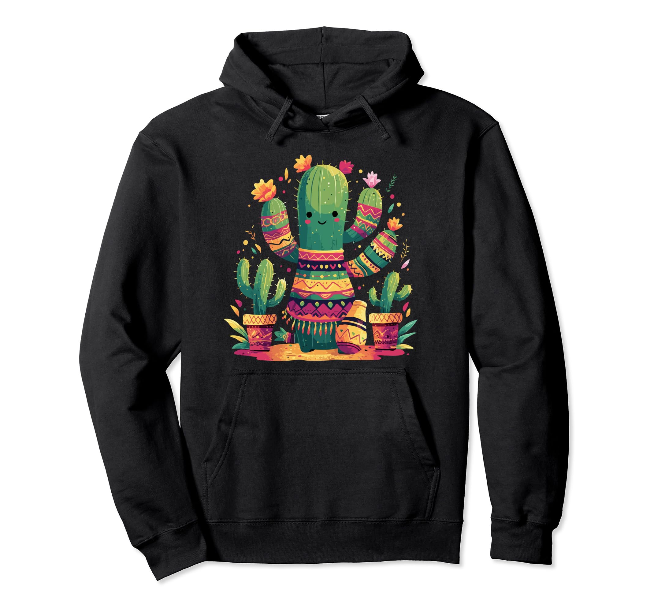 Cactus Serape Succulent Plant Cacti Hoodie - Streetwear Style for Adults - T-Shirt, Sweatshirt, Hoodie