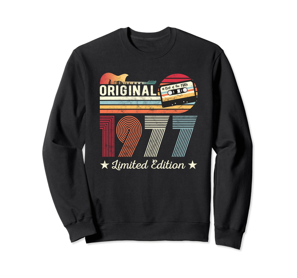 Original 1977 Birthday Guitar Musician Sweatshirt - Trendy Graphic Unisex - T-Shirt, Sweatshirt, Hoodie