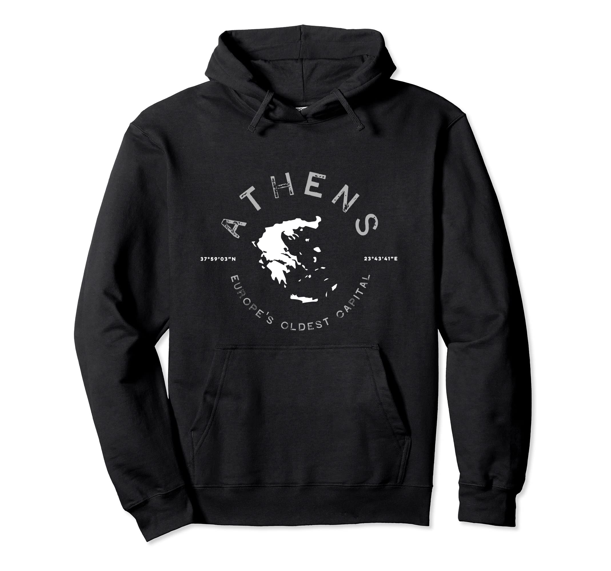 Athens Greece Greek Distressed Hoodie - Graphic Print for Adults - T-Shirt, Sweatshirt, Hoodie