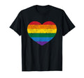 Distressed Gay Pride Heart Gay Flag T-Shirt - Novelty Apparel Men Women - T-Shirt, Sweatshirt, Hoodie