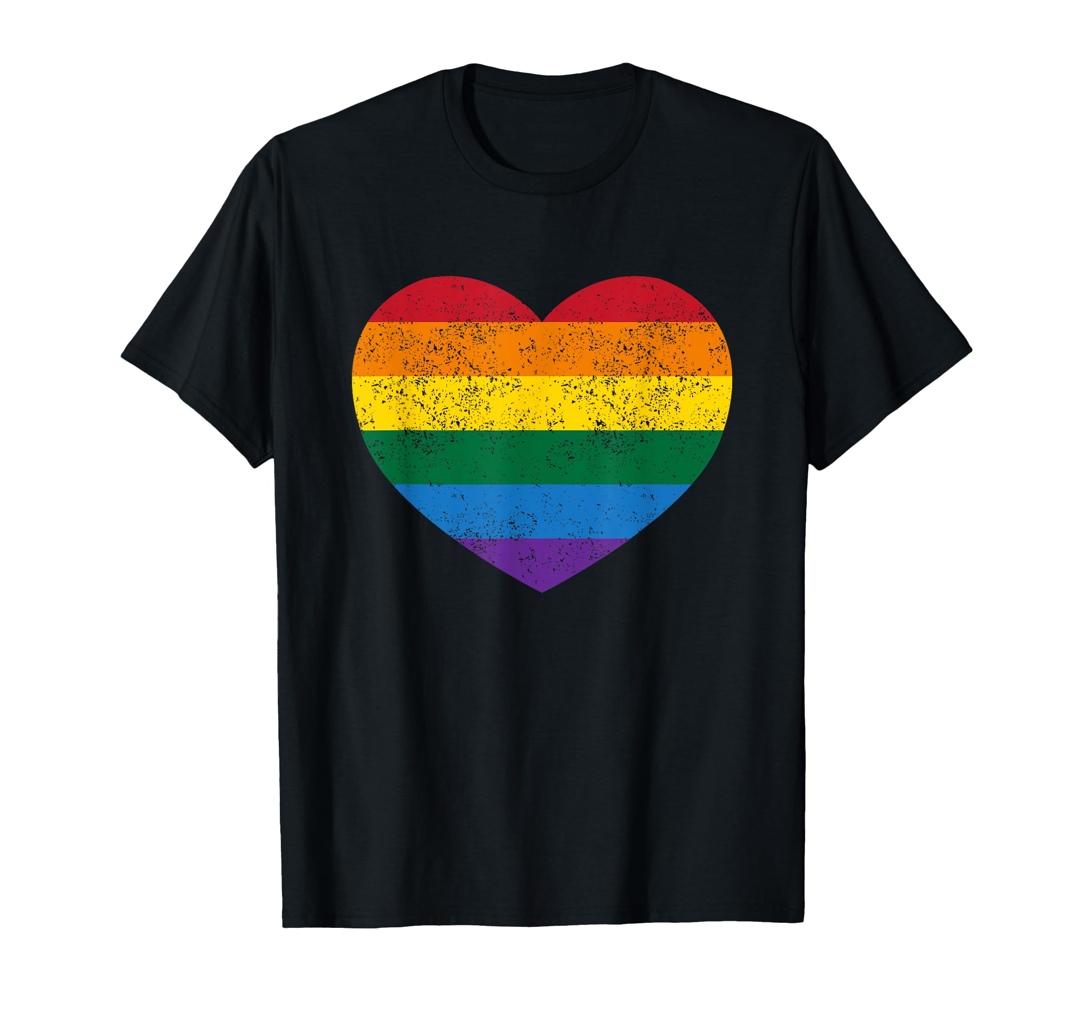 Distressed Gay Pride Heart Gay Flag T-Shirt - Novelty Apparel Men Women - T-Shirt, Sweatshirt, Hoodie