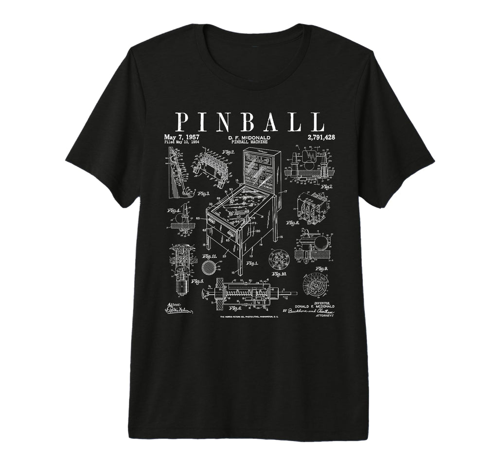 Pinball Arcade Gaming Machine Gamer T-Shirt - Minimalist Print Men Women - T-Shirt, Sweatshirt, Hoodie