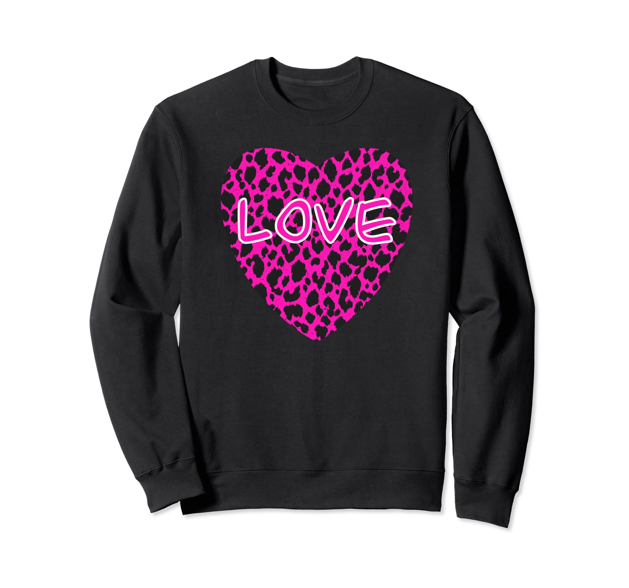 Leopard Heart Cheetah Y2K Aesthetic Sweatshirt - Fun Novelty Design Unisex - T-Shirt, Sweatshirt, Hoodie