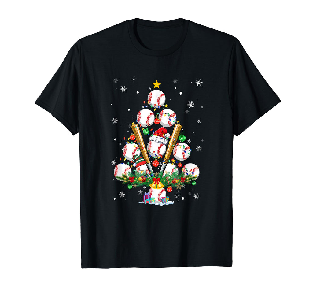 Baseball Tree Santa Baseball X Mas T-Shirt - Aesthetic Graphic Unisex - T-Shirt, Sweatshirt, Hoodie