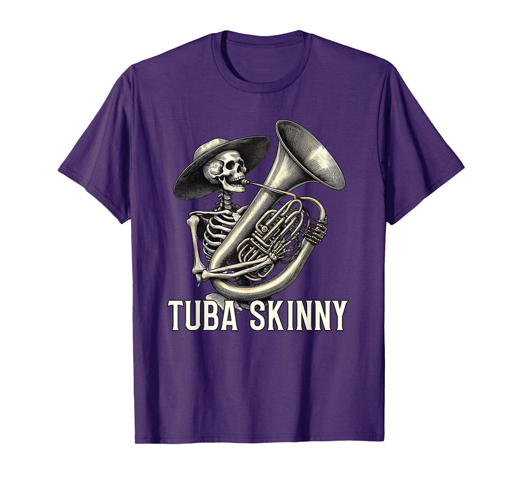 Tuba Skinny Skeleton Jazz Band Music T-Shirt - Aesthetic Graphic for Adults - T-Shirt, Sweatshirt, Hoodie