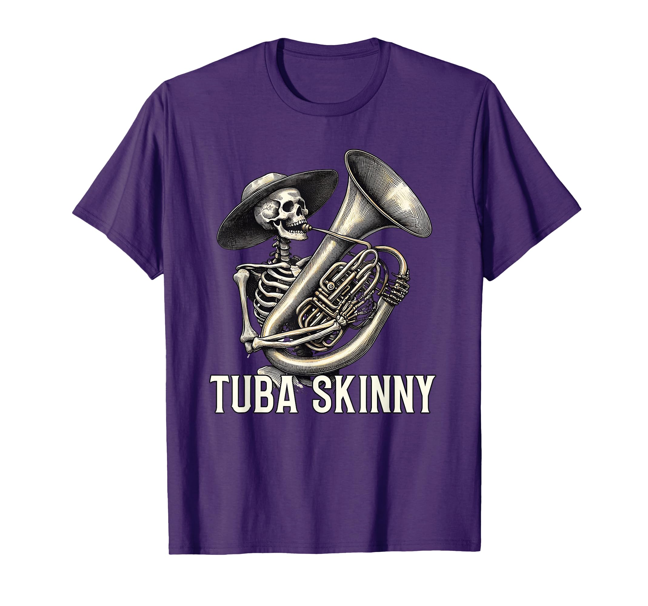 Tuba Skinny Skeleton Jazz Band Music T-Shirt - Aesthetic Graphic for Adults - T-Shirt, Sweatshirt, Hoodie
